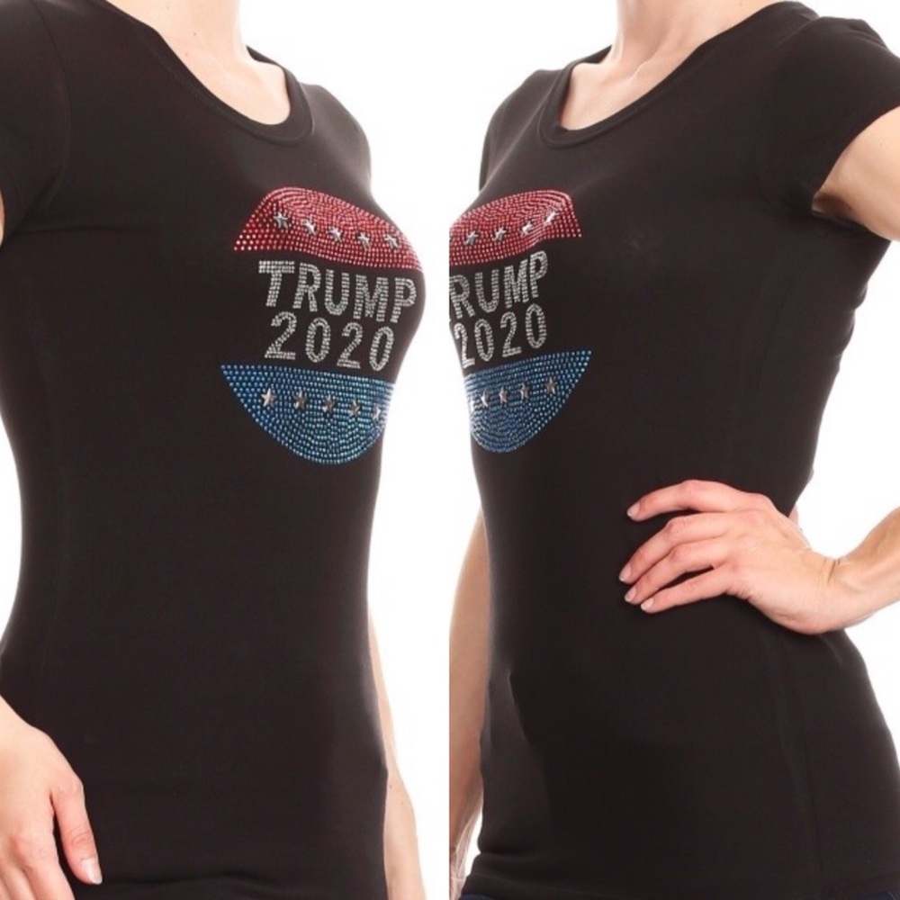 Women’s Trump 2020 President Rhinestone Stud Tee
